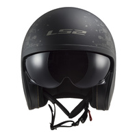 LS2 OF599 Spitfire II (XL) - Matte Black Flag Helmet 06XL