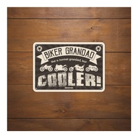 Oxford Garage Metal Sign: "Biker Grandad  Like a Normal Grandad  But Cooler"