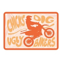 Oxford Garage Metal Sign: "Chicks Dig Ugly Bikers"