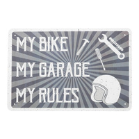 Oxford Garage Metal Sign: "My Rules"