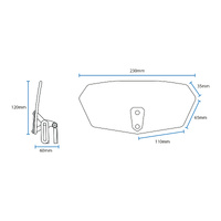 Oxford Wind Deflector- Clear 260 X 125mm