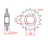 MTX 1299 Steel Front Sprocket #520 (14T) (10-KVO-14)14 Tooth