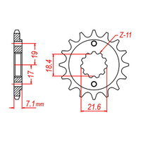 MTX 1321 Steel Front Sprocket #520 (13T) (10-KCZ-13)