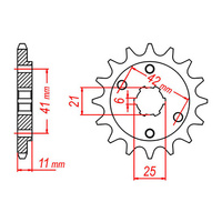 MTX 283 Steel Front Sprocket #520 (14T) (10-KE8-14)14 Tooth