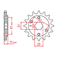 MTX 283 Steel Front Sprocket #520 (15T) (10-KE8-15)15 Tooth