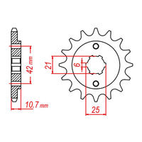 MTX 338 Steel Front Sprocket #530 (16T) (10-MA7-16)16 Tooth
