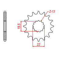 MTX 1439 Steel Front Sprocket #520 (13T) (10-05C-13)13 Tooth