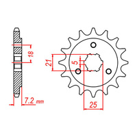 MTX 437 Steel Front Sprocket #520 (16T) (10-14A-16)16 Tooth