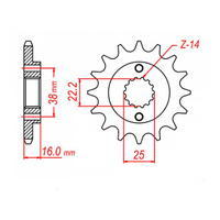 MTX 736 Steel Front Sprocket #520 (15T) (10-736-15)15 Tooth