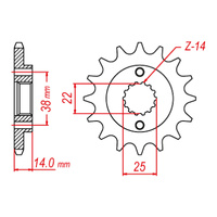 MTX 497 Steel Front Sprocket #530 (15T) (10-497-15)15 Tooth