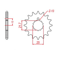 MTX 518 Steel Front Sprocket #630 (15T) (10-001-15)