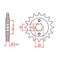 MTX 718 Steel Front Sprocket #520 (13T) (10-HQ4-13)13 Tooth