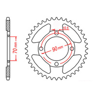 MTX 264 Steel Rear Sprocket #428 (45T) (11-Y2P-45)45 Tooth