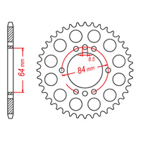 MTX 809/2 Steel Rear Sprocket #428 (45T) (11-053-45)45 Tooth