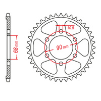 MTX 1224 Steel Rear Sprocket #520 (36T) (11-1224-36)36 Tooth
