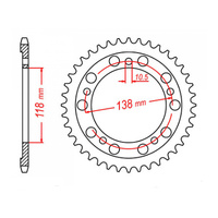 MTX 1314 Steel Rear Sprocket #525 (39T) (11-MV4-39)39 Tooth