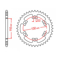 MTX 1421 Steel Rear Sprocket #530 (40T) (11-421-40)40 Tooth