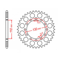 MTX 1486 Steel Rear Sprocket #520 (44T) (11-K32-44)44 Tooth