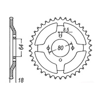 MTX 1925 Steel Rear Sprocket #428 (51T) (11-482-51)51 Tooth