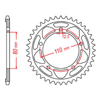 MTX 2012 Steel Rear Sprocket #520 (42T) (11-2012-42)42 Tooth