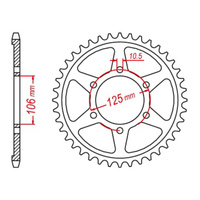 Sprocket Rear MTX 2020 51T #520 11-2020-5151 Tooth