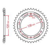 MTX 1220 Steel Rear Sprocket #520 (39T) (11-KYJ-39)39 Tooth