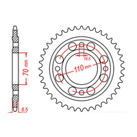 MTX 247 Steel Rear Sprocket #520 (41T) (11-443-41)41 Tooth