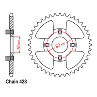 MTX 999 Steel Rear Sprocket #428 (42T) (11-459-42)42 Tooth