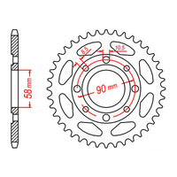 MTX 269 Steel Rear Sprocket #428 (56T) (11-437-56)56 Tooth