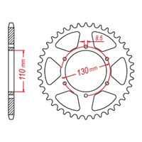 MTX 1977 Steel Rear Sprocket #520 (48T) (11-329-48)48 Tooth