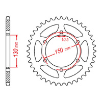 MTX 305 Steel Rear Sprocket #520 (45T) (11-305-45)45 Tooth