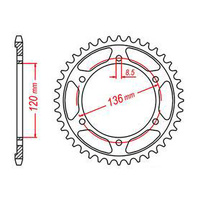 MTX 1847 Steel Rear Sprocket #428 (48T) (11-1HX-48)48 Tooth