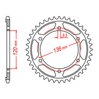 MTX 1847 Steel Rear Sprocket #428 (52T) (11-1HX-52)52 Tooth