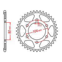 MTX 1489 Steel Rear Sprocket #525 (39T) (11-503-39)39 Tooth