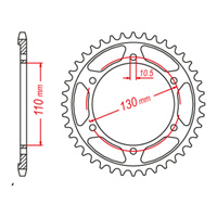 MTX 1876 Steel Rear Sprocket #525 (46T) (11-876-46)46 Tooth