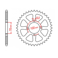 MTX 1411 Steel Rear Sprocket #520 (50T) (11-004-50)50 Tooth