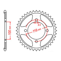 MTX 462 Steel Rear Sprocket #428 (50T) (11-462-50)50 Tooth