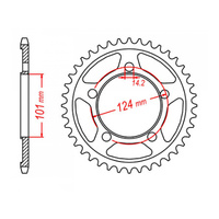 MTX 898 Steel Rear Sprocket #525 (37T) (11-KM7-37)37 Tooth