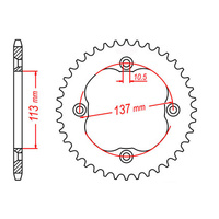 MTX 1760 Steel Rear Sprocket #520 (40T) (11-1760-40)40 Tooth