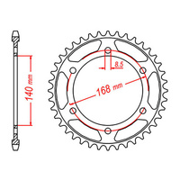MTX 006 Steel Rear Sprocket #525 (47T) (11-006-47) (8.5mm)47 Tooth