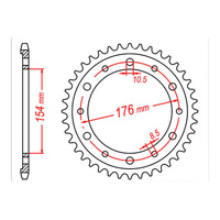 MTX 1340 Steel Rear Sprocket #530 (44T) (11-MT4-44)44 Tooth
