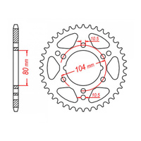 MTX 1478 Steel Rear Sprocket #520 (42T) (11-1478-42)42 Tooth