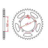 MTX 464 Steel Rear Sprocket #420 (46T) (11-121-46)46 Tooth
