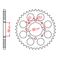 MTX 273 Steel Rear Sprocket #520 (42T) (11-KP9-42)42 Tooth