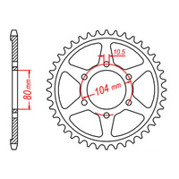 MTX 488 Steel Rear Sprocket #530 (44T) (11-054-44)44 Tooth