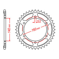 MTX 502 Steel Rear Sprocket #530 (47T) (11-184-47)47 Tooth
