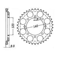 MTX 477 Steel Rear Sprocket #520 (45T) (11-185-45)45 Tooth