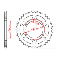 MTX 498 Steel Rear Sprocket #525 (40T) (11-ZXR-40)40 Tooth