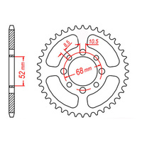 MTX 802 Steel Rear Sprocket #428 (37T) (11-464-37)37 Tooth