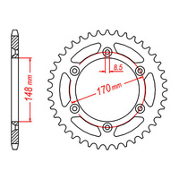 MTX 828 Steel Rear Sprocket #520 (45T) (11-142-45)45 Tooth